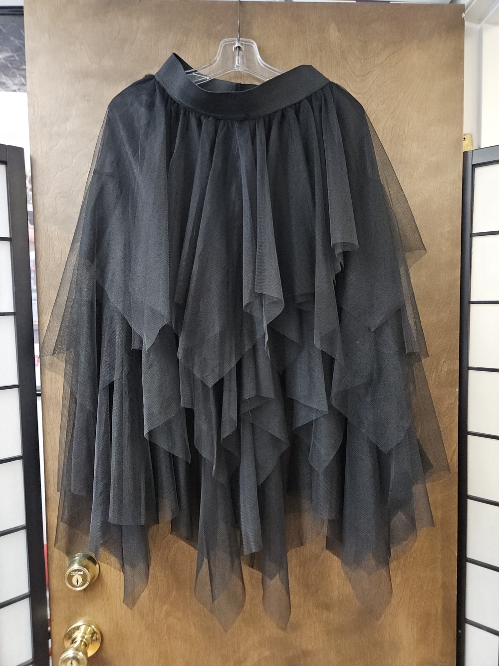 Urban Coco Layered Black Asymmetrical Tulle Skirt Sz M